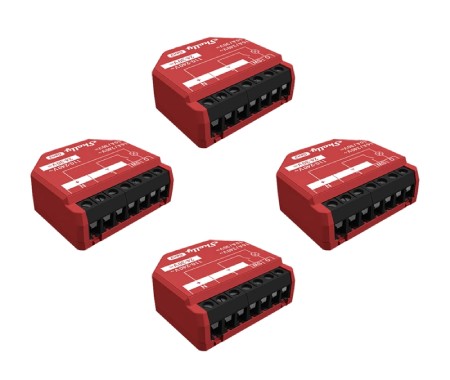 Shelly 1PM Gen3 - 1-channel flush-mount relay / controller - WiFi / Bluetooth with energy measurement - Android / iOS app - 4 pcs.