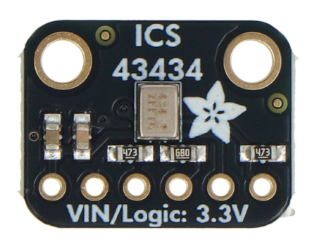 The ICS43434 microphone is an ultra-thin digital MEMS microphone with an I2S interface that converts sound directly into