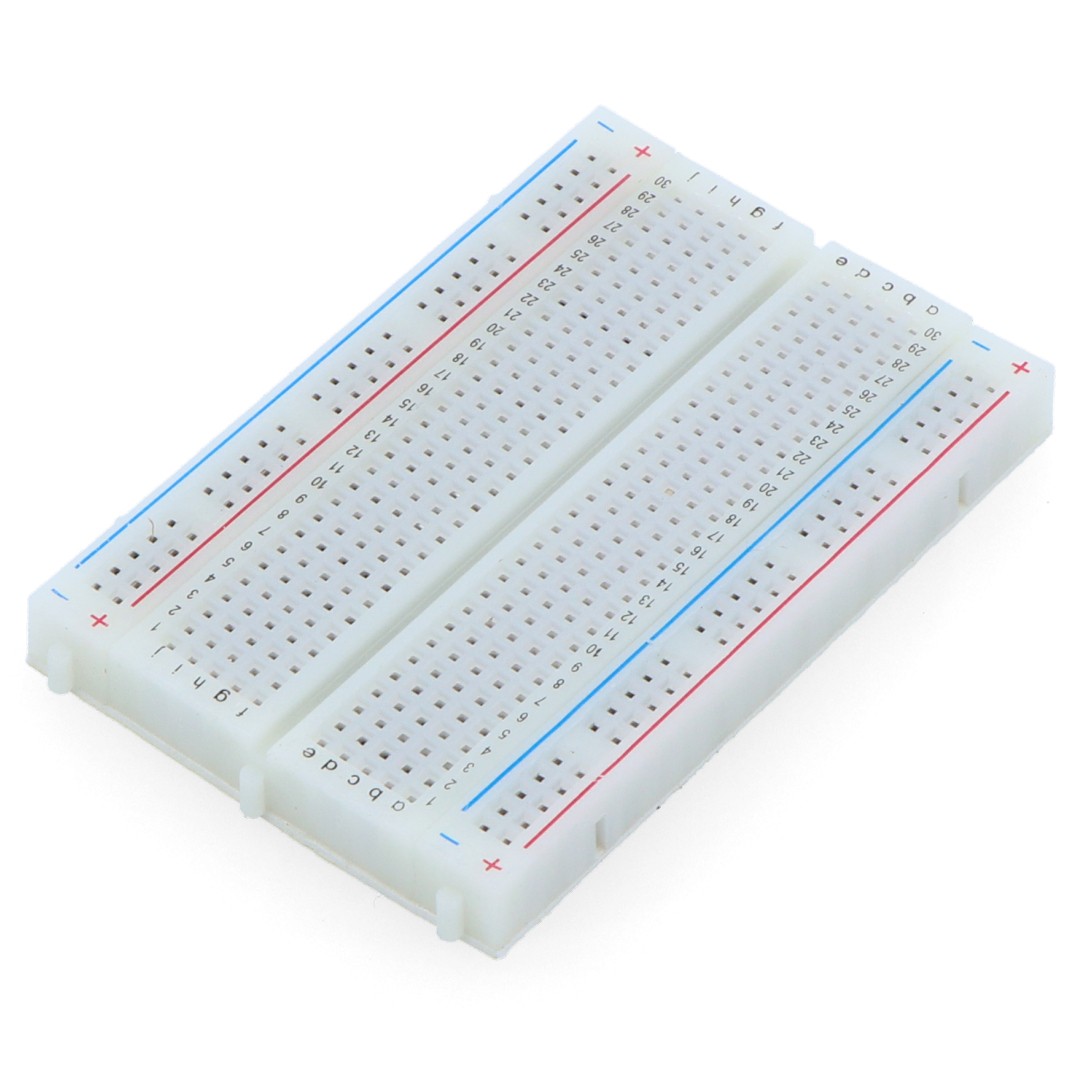 Contact plate 400 holes - plate with separate power lines for creating electronic circuits