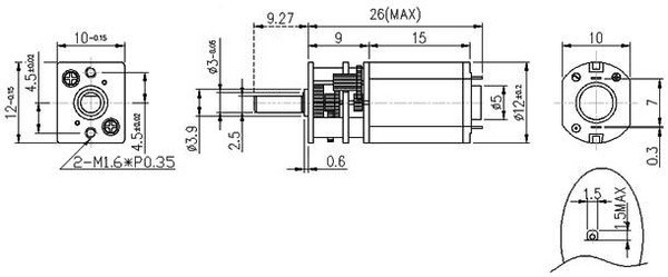 Mikro Getriebemotor N20 - 6V - 1:298 - max 54 U/min