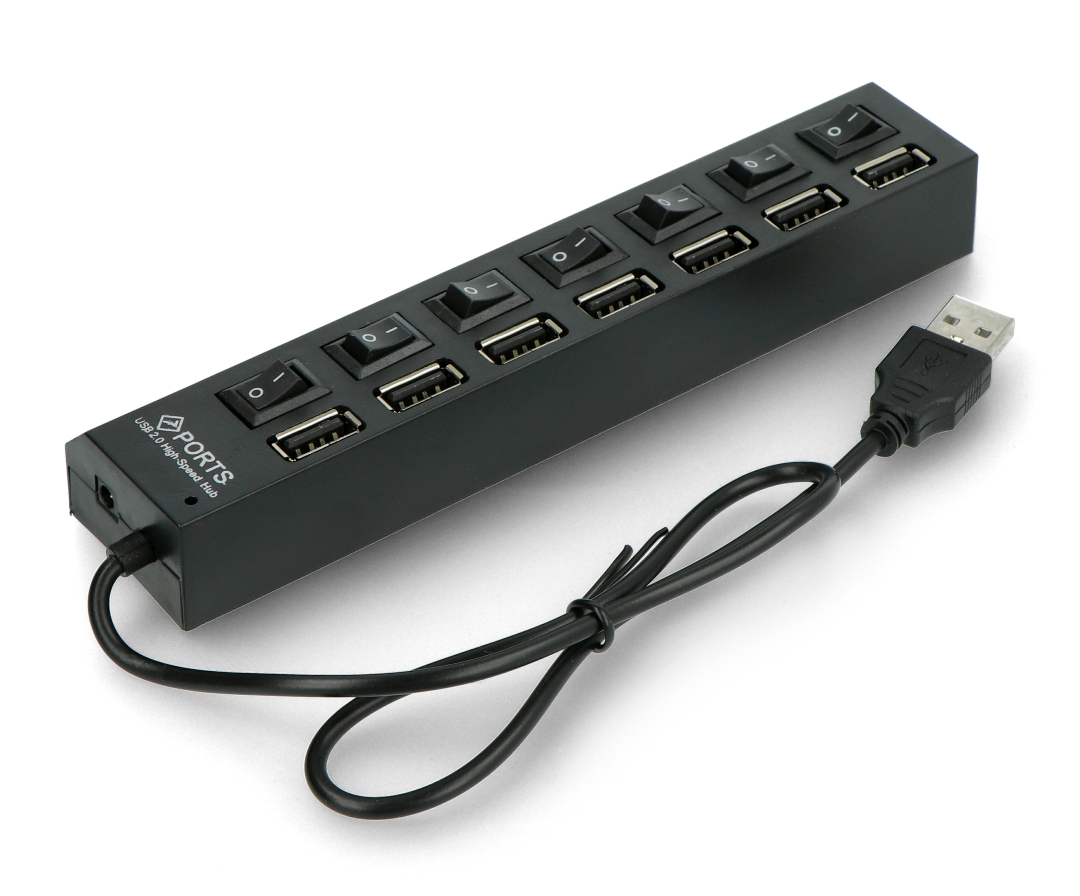 Hub USB 2.0, multiport USB, 7x ports USB, alimentation externe, 2,5 W -  PEARL