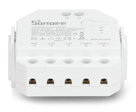 Sonoff DUALR3 - double switch, WiFi relay with power measurement - roller shutter controller