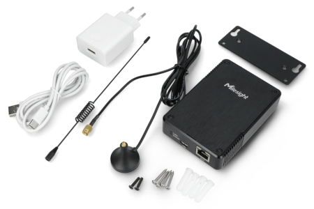 Black Lorawan switchboard with a set.