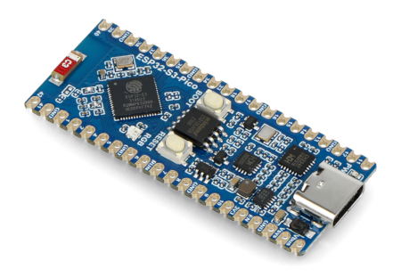 The esp32-s3-pico development board lies on a white background.