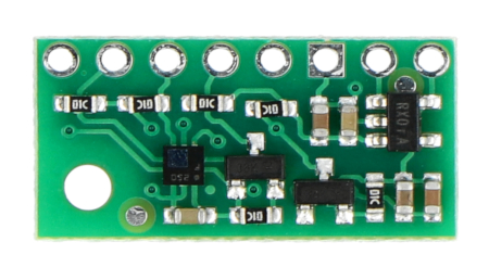 The Pololu pressure and altitude sensor lies on a white background.