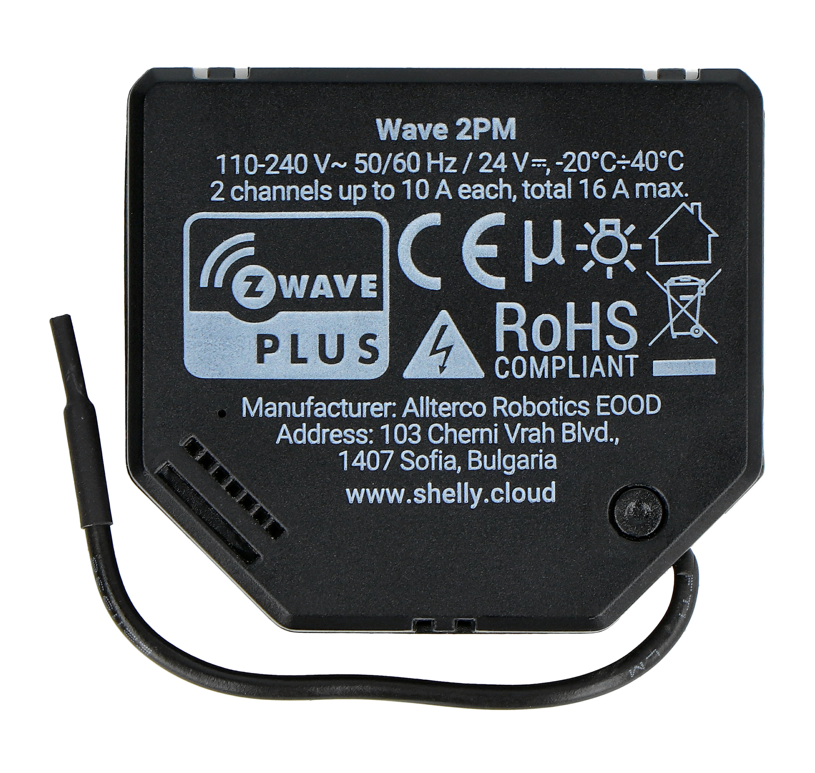 Shelly Qubino Wave 2PM - 2-channel box relay/controller Z-Wave 230