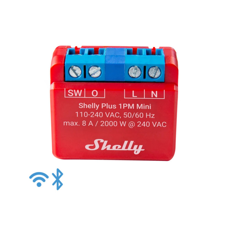 Shelly Plus 1 Smart Home Switch WiFi Bluetooth Operated Relay Switch Low  Voltage Support Over Temperature Protection Control