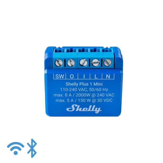 Shelly Plus 1 PM UL certified. Wi-Fi operated smart relay switch