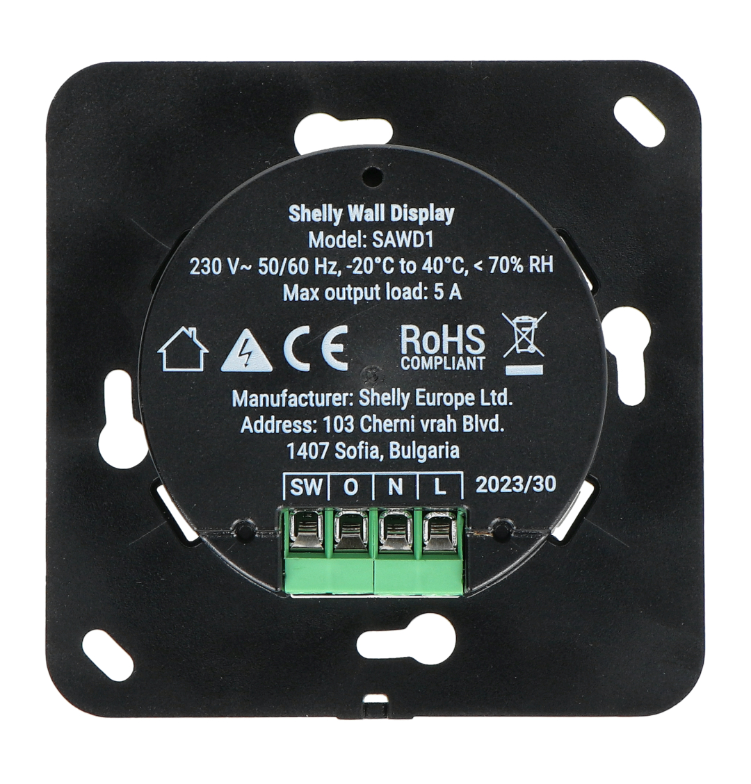 Shelly Wall Display - smart control panel with 5A switch and color display  WiFi/Bluetooth Botland - Robotic Shop