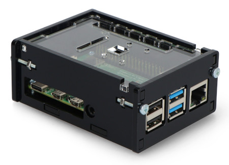 Raspberry Pi 4B Case with Adjustable Camera Mount - Black