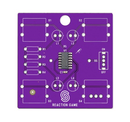 Reaction game - educational kit for learning soldering - Attiny404 - Soldered 333139