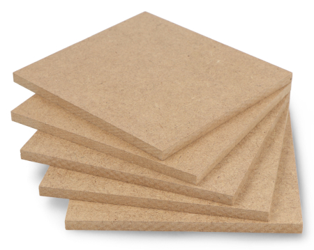 Raw HDF board - 6 mm - 110 x 120 mm - 5 pcs.