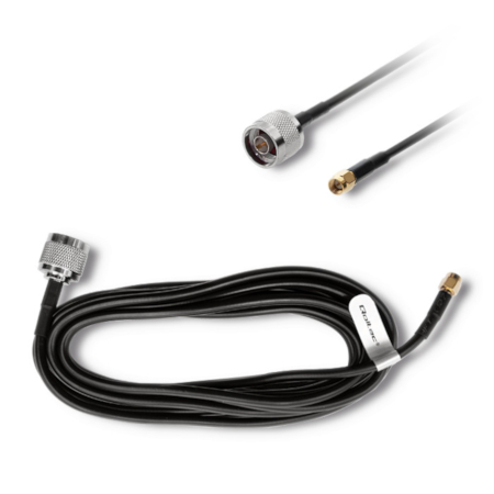 The included RG58 coaxial cable allows you to conveniently position the antenna in the optimal location
