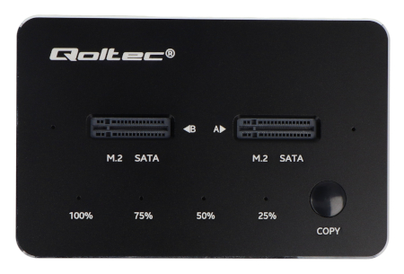 Docking station for 2x SSD M.2 SATA NGFF drives - USB type C - Qoltec 50310
