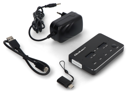 Docking station for 2x SSD M.2 SATA NGFF drives - USB type C - Qoltec 50310