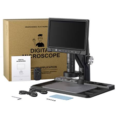 318C digital microscope - 1600x 12 MPx 28 LED - HD IPS 10.1'' screen + wireless remote control